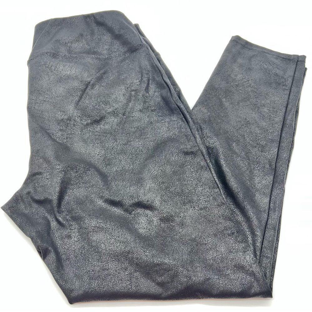 INC International Concepts Black Leather Look Leggings-Size XL